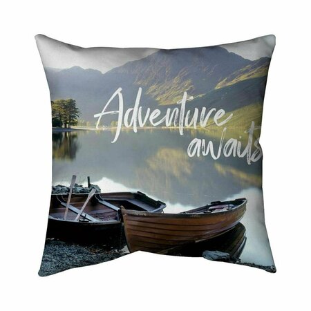 FONDO 26 x 26 in. Adventure Awaits-Double Sided Print Indoor Pillow FO3339632